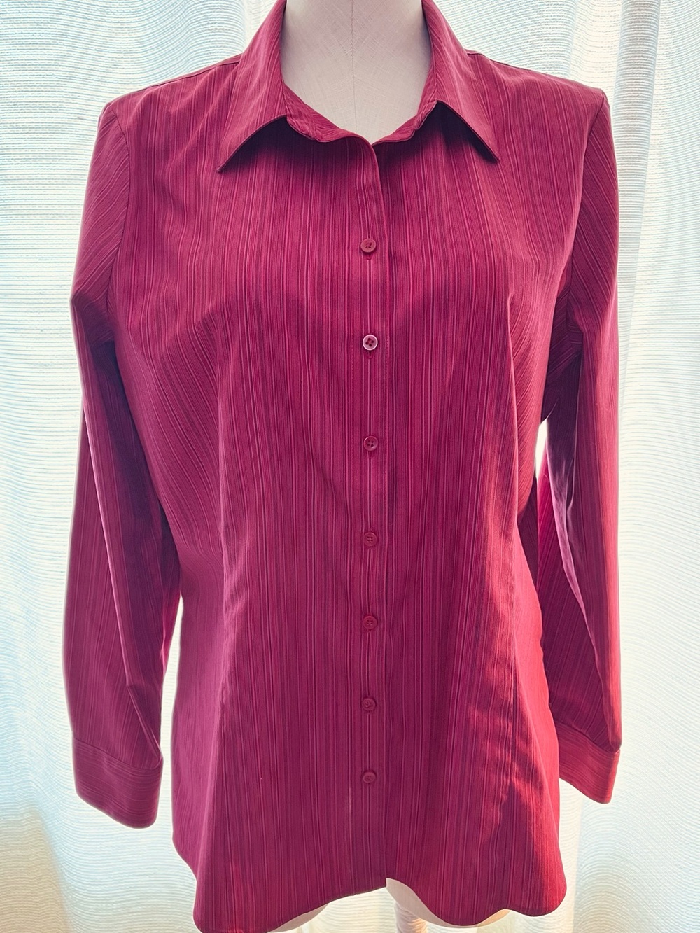 Coldwater Creek Women's Button-Down Shirt in Deep Wine